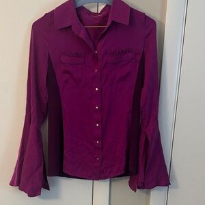 Elie Tahari Magenta Button-Down Shirt